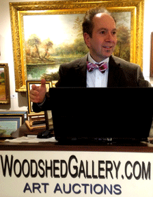 Art Auctioneer Bruce Wood at the Woodshed Gallery